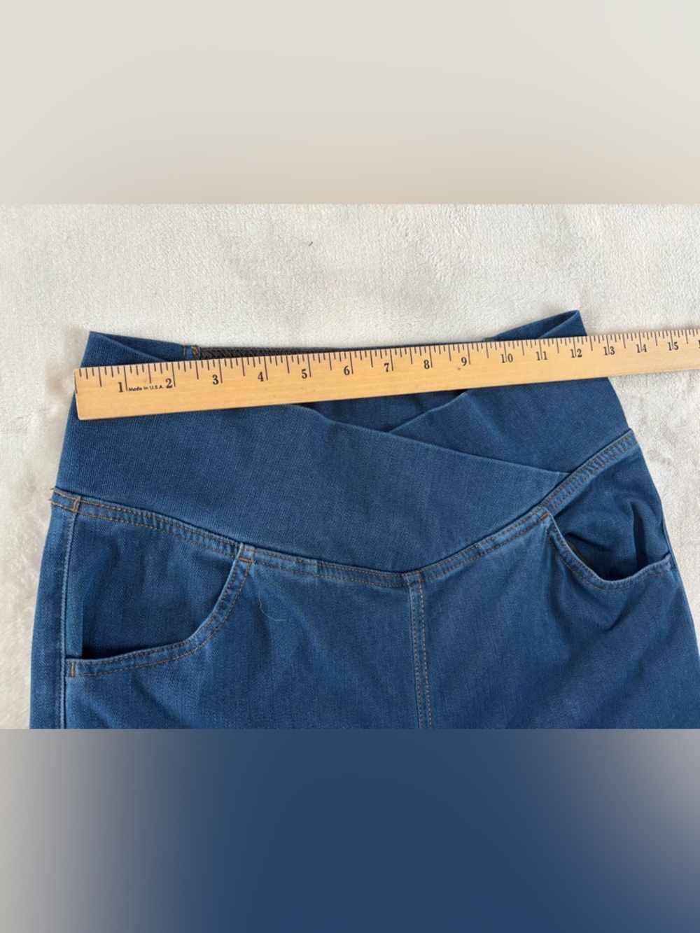 NWT Halara Crossover High Waisted Flare Jeans Medium Tall Lake Blue - Picture 5 of 12